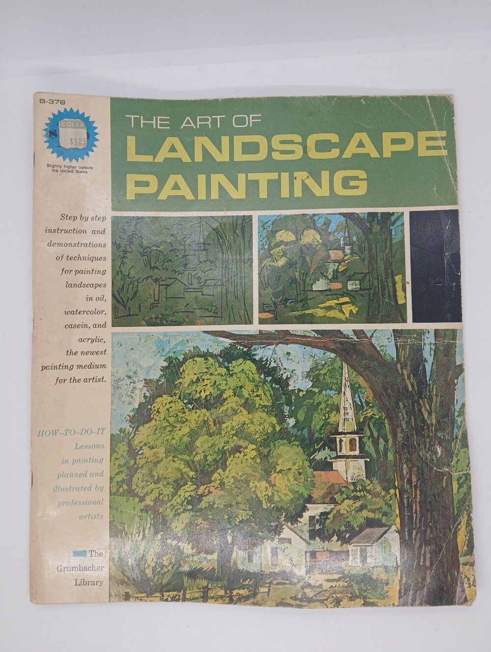 Vintage 1968 Grumbacher Art Book | The Art of Landscape Painting B-378 Oil Water
